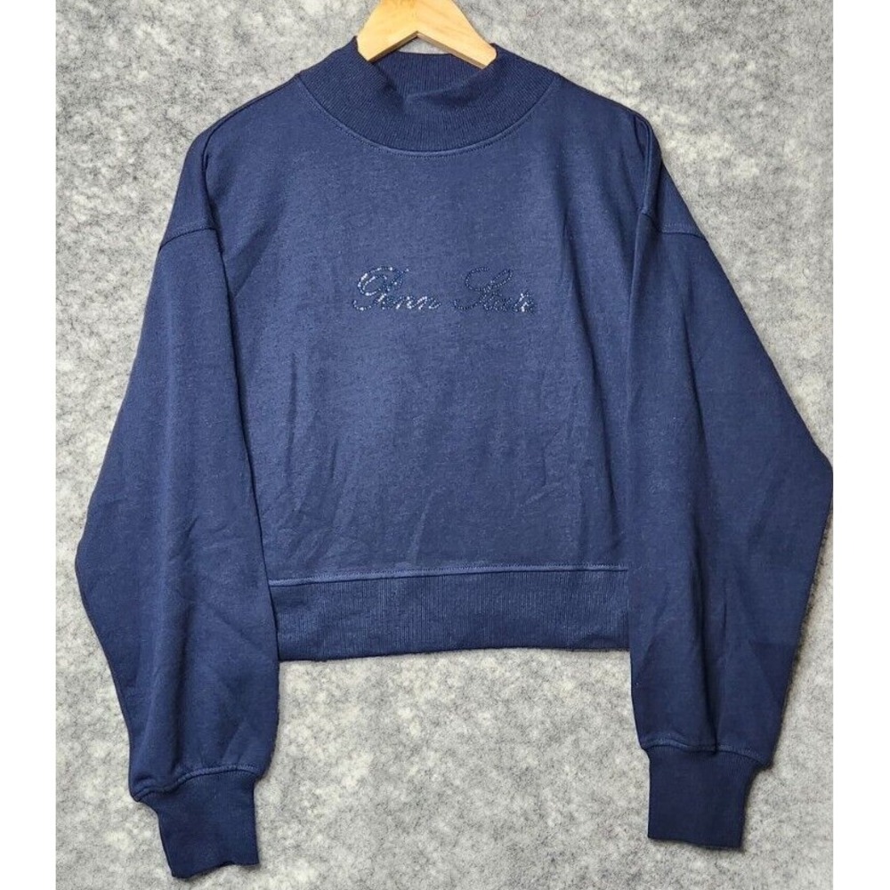 Penn State Blue Sweatshirt Mock neck Womens Medium Chicka D Blue Rhinestone